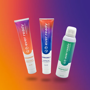 Ever Ready warmte crème, cooling gel en deodorant spray