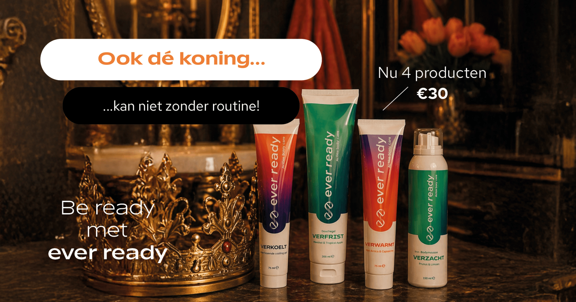Ever Ready Koningsdag routine kit voor sportherstel thuis
