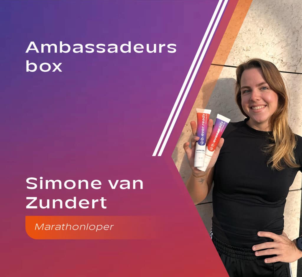 Websitebanner met Simone van Zundert en Ever Ready Ambassadeursbox